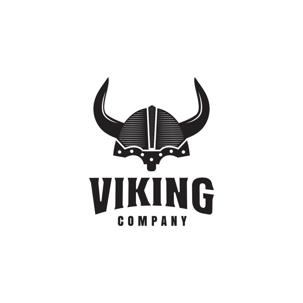 design del logo del casco dell'armatura vichinga, simbolo, modello, design vintage vettoriale sportivo