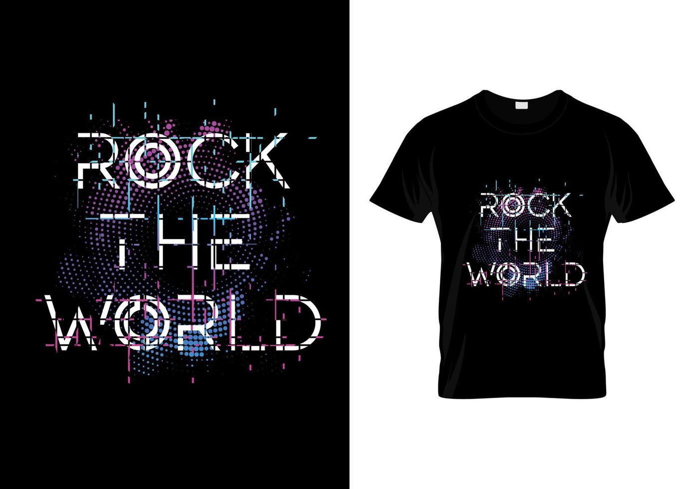 rock the world tipografia t shirt design vector