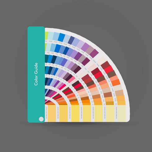 Illustrazione della guida della tavolozza dei colori per la stampa, guida per designer, fotografi e artisti vettore