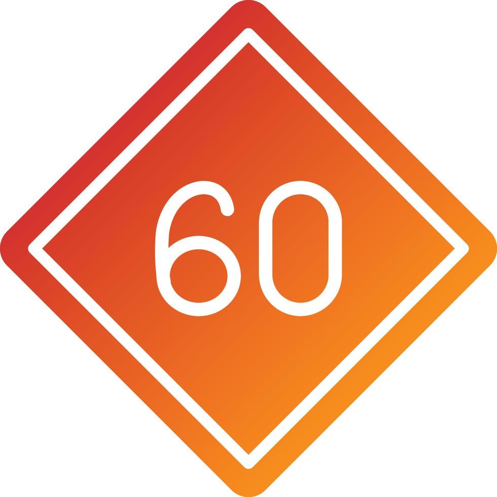 60 stile icona limite di velocità vettore