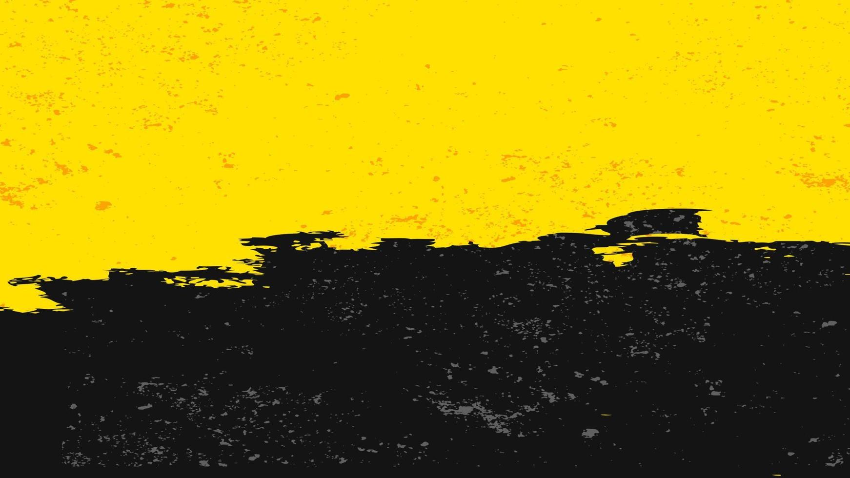 semplice sfondo nero e giallo con effetto grunge. sfondo nero e giallo astratto per banner, poster, volantini o sfondi. vettore