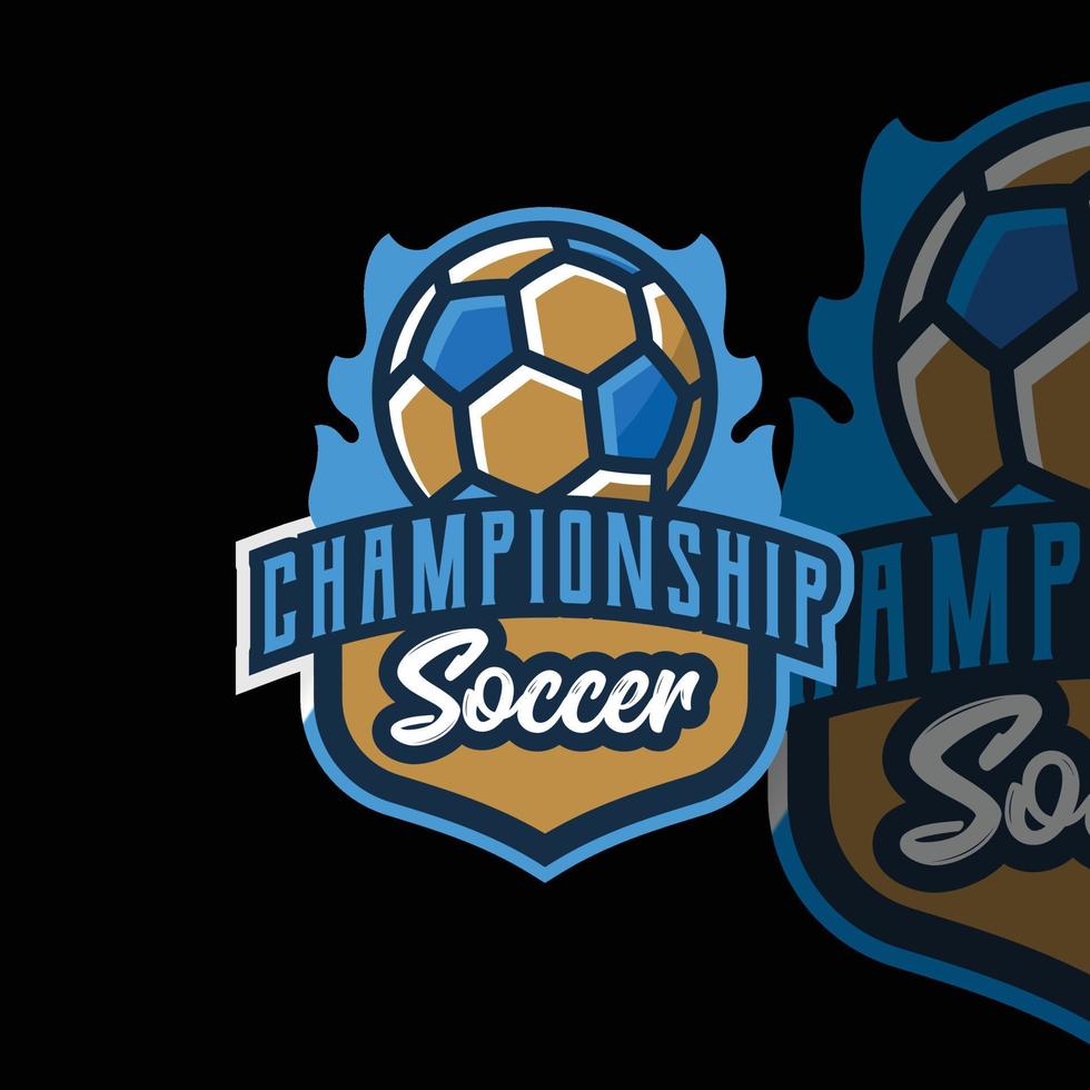 modello di vettore del logo di gioco di e-sport del campione di calcio di calcio. logo di gioco. design del logo sportivo