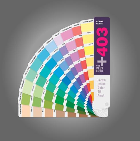 Illustrazione della guida della tavolozza dei colori per la stampa offset e la guida per il web designer vettore
