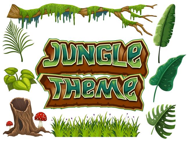 Set di tema Jungle vettore