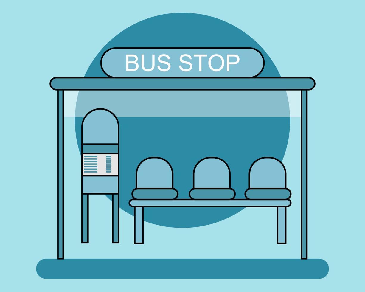 icona della fermata dell'autobus. stile vettoriale cartone animato per il tuo design.