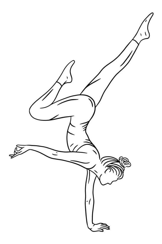 donne yoga posa meditazione rilassante linea arte illustrazione vettore