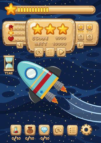 Un modello di gioco di Space Rocket vettore