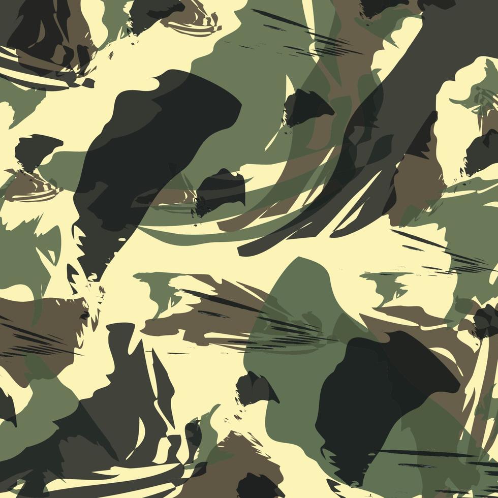 astratto pennello arte mimetica giungla foresta modello sfondo militare pronto per il tuo design vettore
