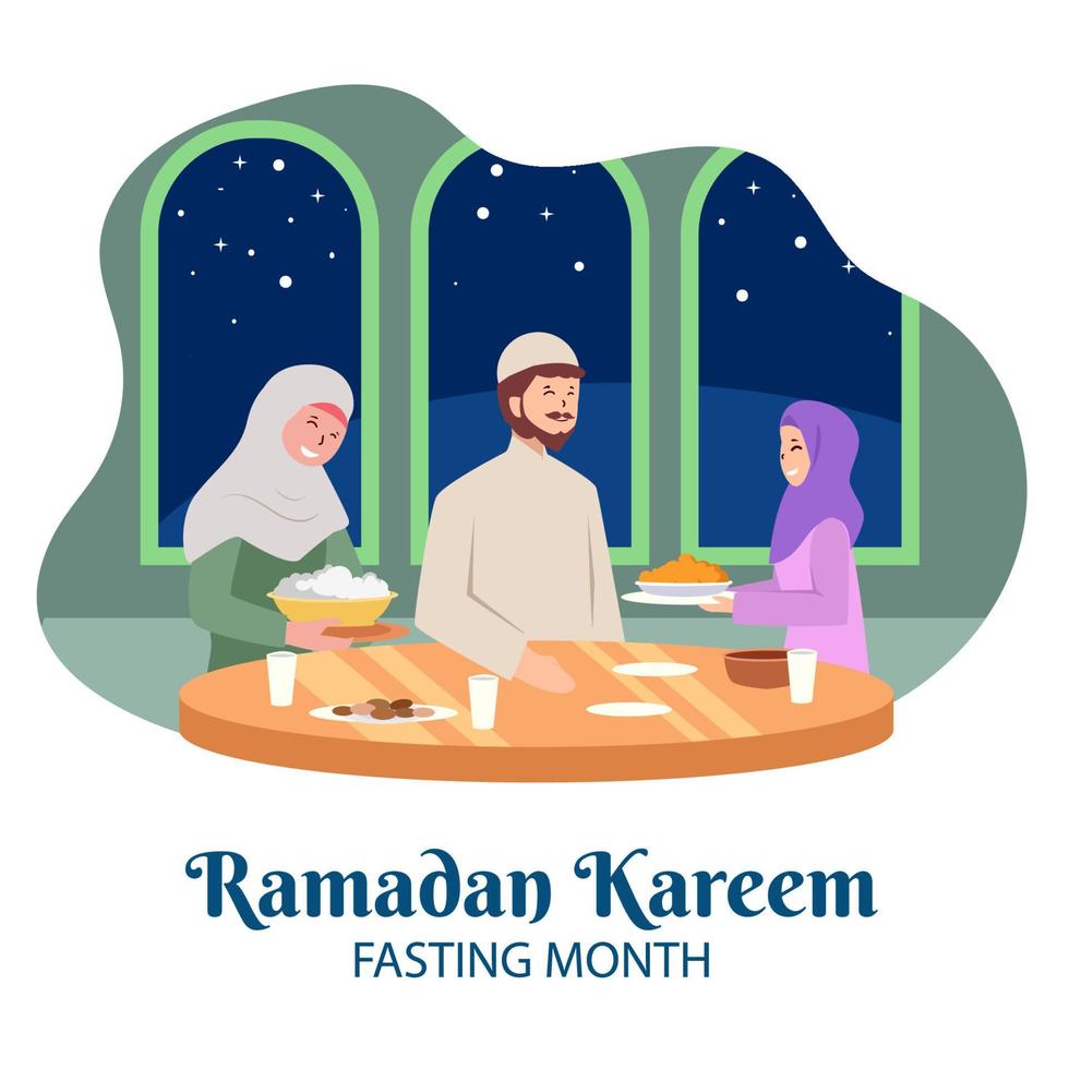 concetto del mese di digiuno del ramadan kareem vettore