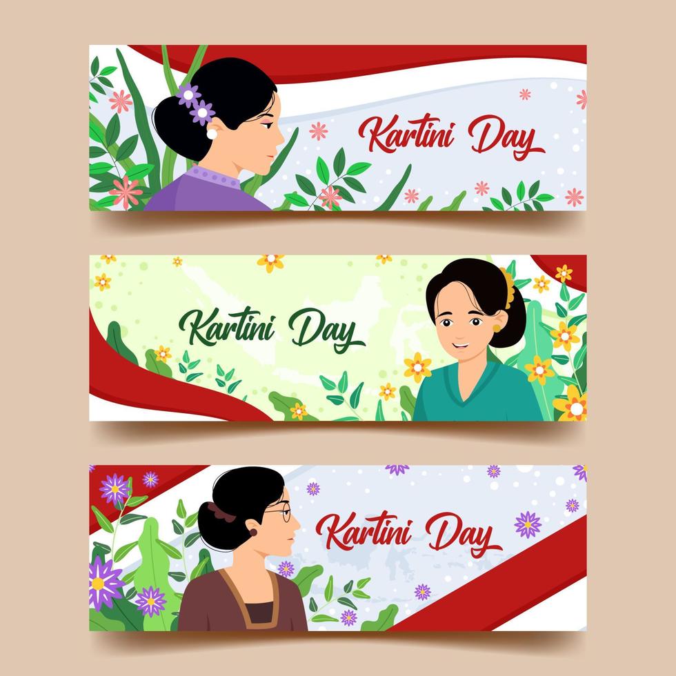 striscione del giorno di kartini vettore