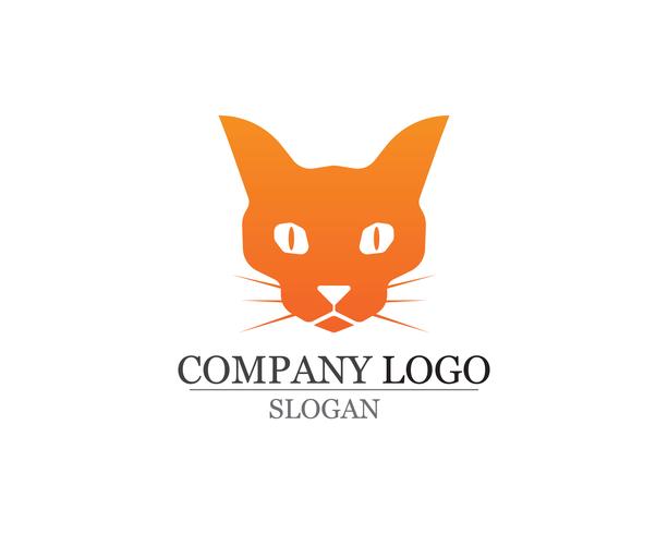 Modello di logo di sagome di vettore di cane e gatto