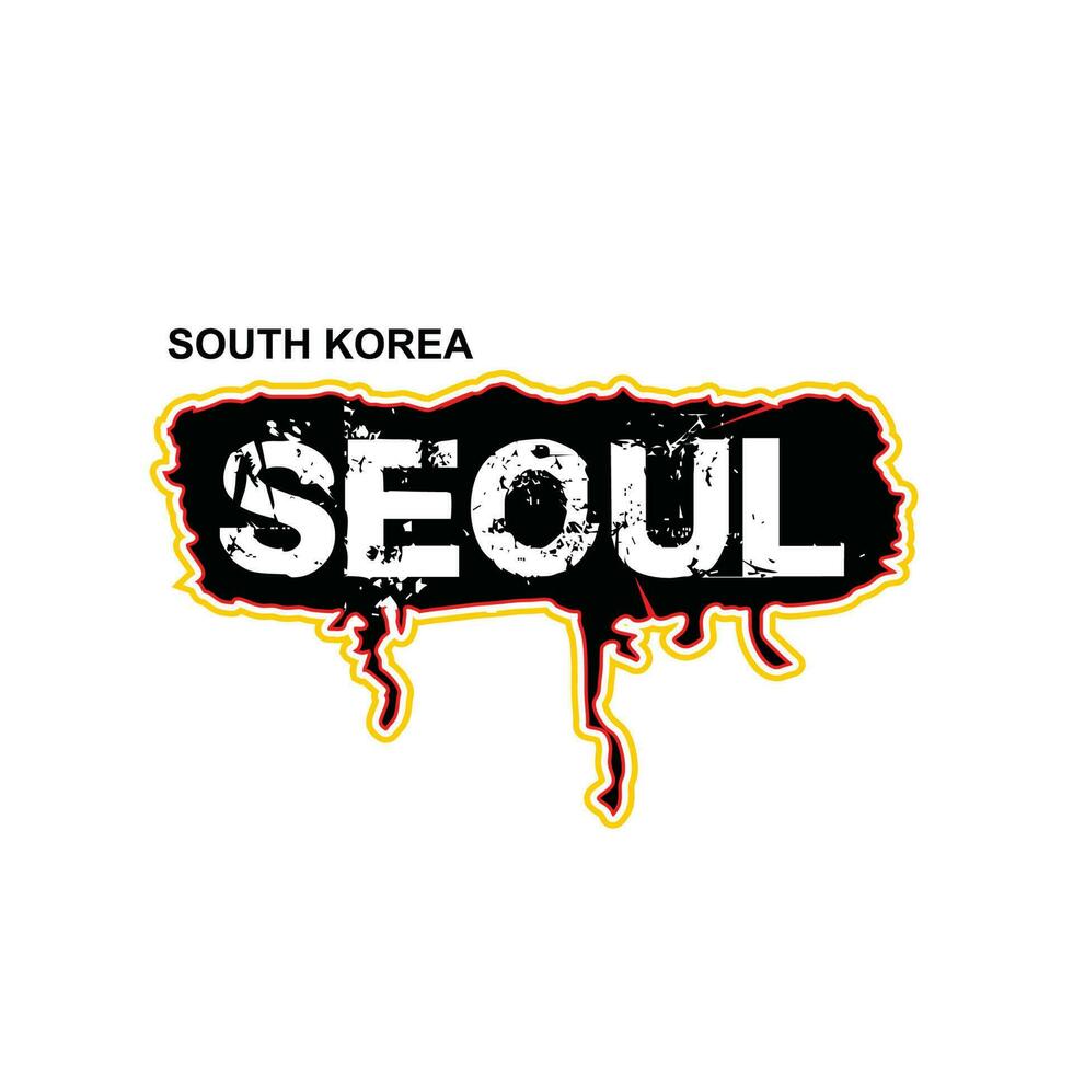 seoul lettering mani e design tipografico slogan in illustrazione vettoriale.iscrizione in coreano con la traduzione è seoul vettore