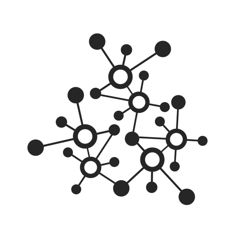 illustrazione della connessione di rete digitale o icona e logo del vettore molecolare