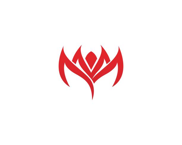 vettore di logo e simboli del fiore di loto fogliare