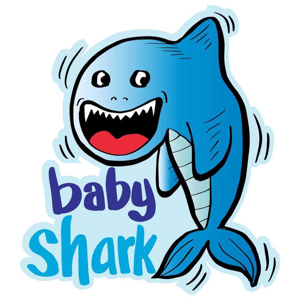cartone animato carino squalo bambino. design per t-shirt. vettore