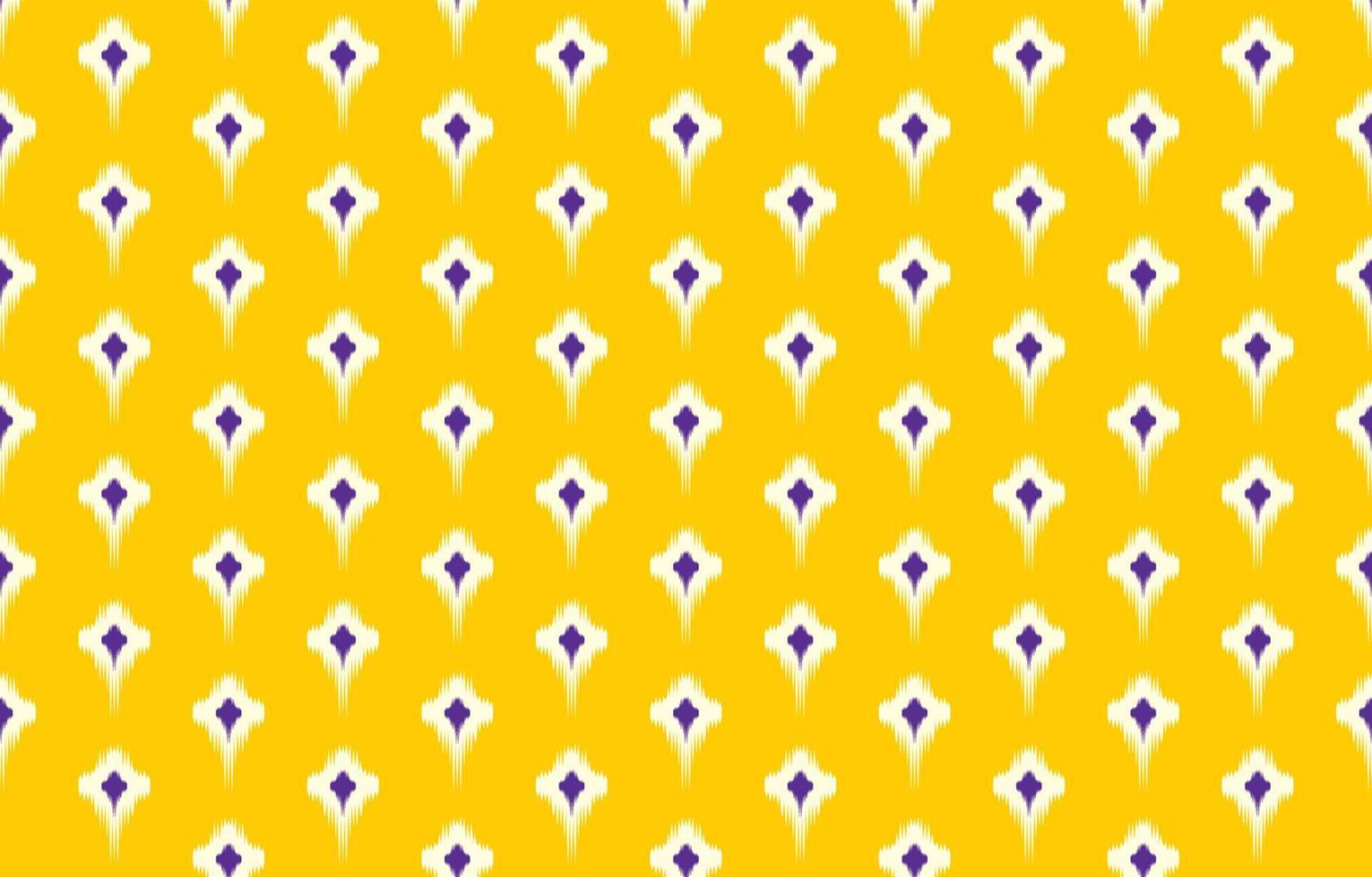 sfondo di design etnico ikat. modello giallo ikat senza cuciture in arte astratta ricamo tribale e popolare. ornamento di arte geometrica azteca print.design per moquette, carta da parati, abbigliamento, avvolgimento, tessuto, copertina vettore