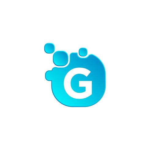 Modello di logo di lettera G Bubble o icona illustrazione vettoriale