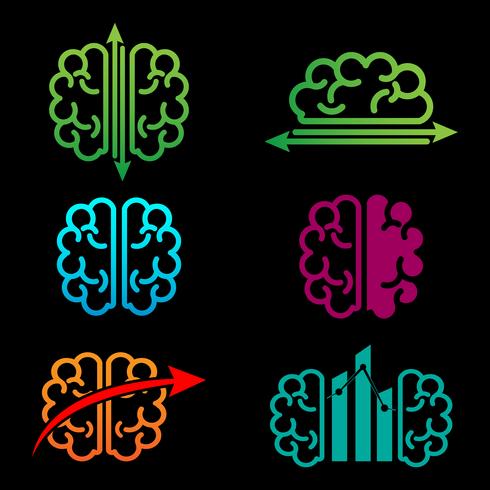illustrazione vettoriale di cervello creativo logo modello di contabilità