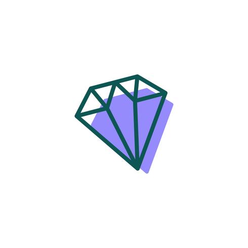 pietra, diamante, modello logo gemma, icona elementi isolati vettore