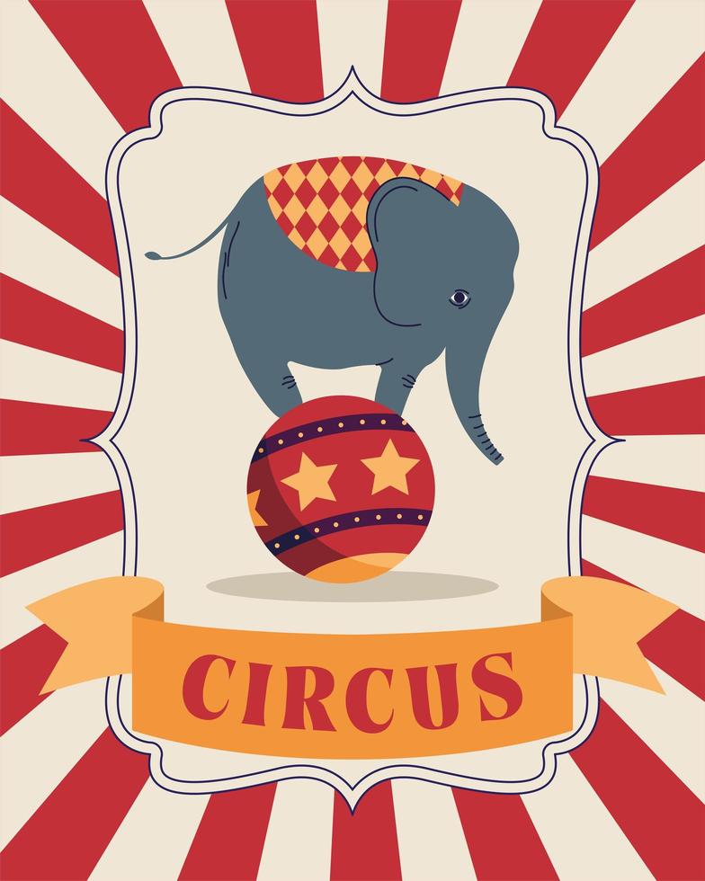 poster di elefante da circo vettore