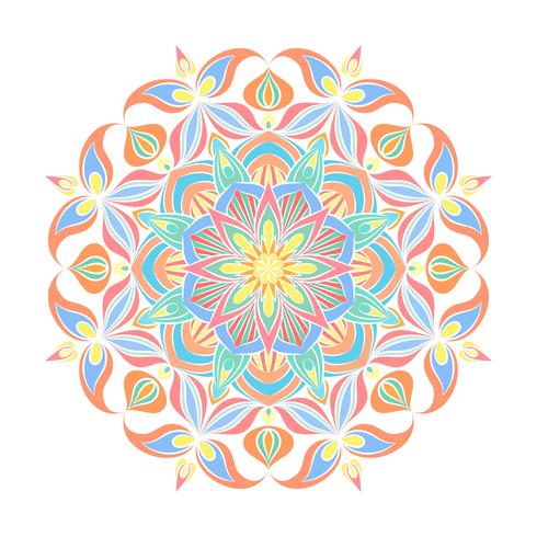 Vector Mandala ornament. Elementi decorativi d&#39;epoca Modello rotondo orientale. Islam, arabo, indiano, turco, pakistan, cinese, motivi ottomani. Sfondo floreale disegnato a mano.