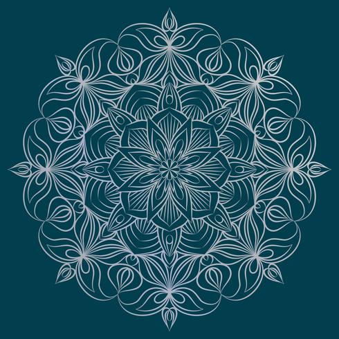 Vector Mandala ornament. Elementi decorativi d&#39;epoca Modello rotondo orientale. Islam, arabo, indiano, turco, pakistan, cinese, motivi ottomani. Sfondo floreale disegnato a mano.