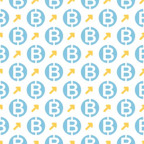 Vector seamless con bitcoin. Criptovaluta che ripete lo sfondo.