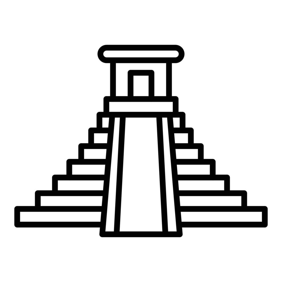 icona della linea di Chichen Itza vettore