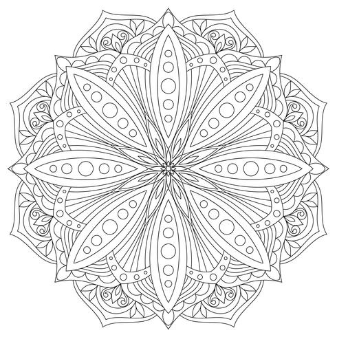 Vector Mandala. Elemento decorativo orientale disegnato a mano. Elemento di design etnico.