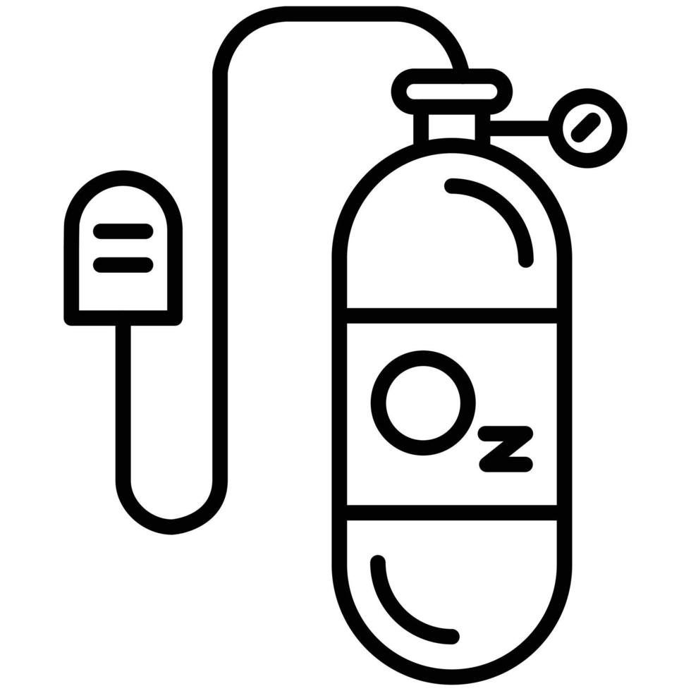 icona della linea della maschera di ossigeno vettore