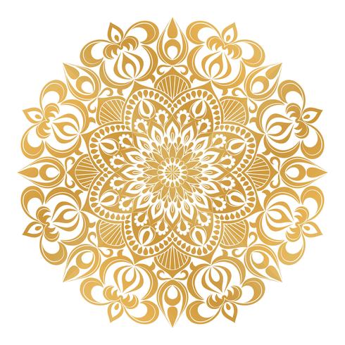 Vector Mandala ornament. Elementi decorativi d&#39;epoca Modello rotondo orientale. Islam, arabo, indiano, turco, pakistan, cinese, motivi ottomani. Sfondo floreale disegnato a mano.