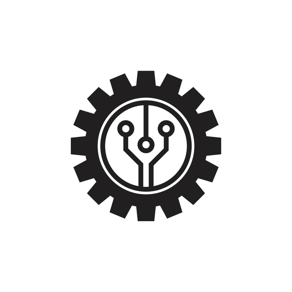logo della tecnologia dell'ingranaggio creativo vettore