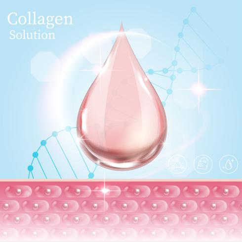 Il DNA protegge la soluzione di collagene. trattamento della pelle. idratante vettore
