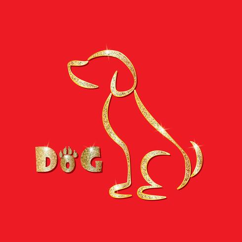 Sfondo. Disegno vettoriale del 2018 per l&#39;anno lunare asiatico. Anno del cane Buon anno, pace e prosperità.
