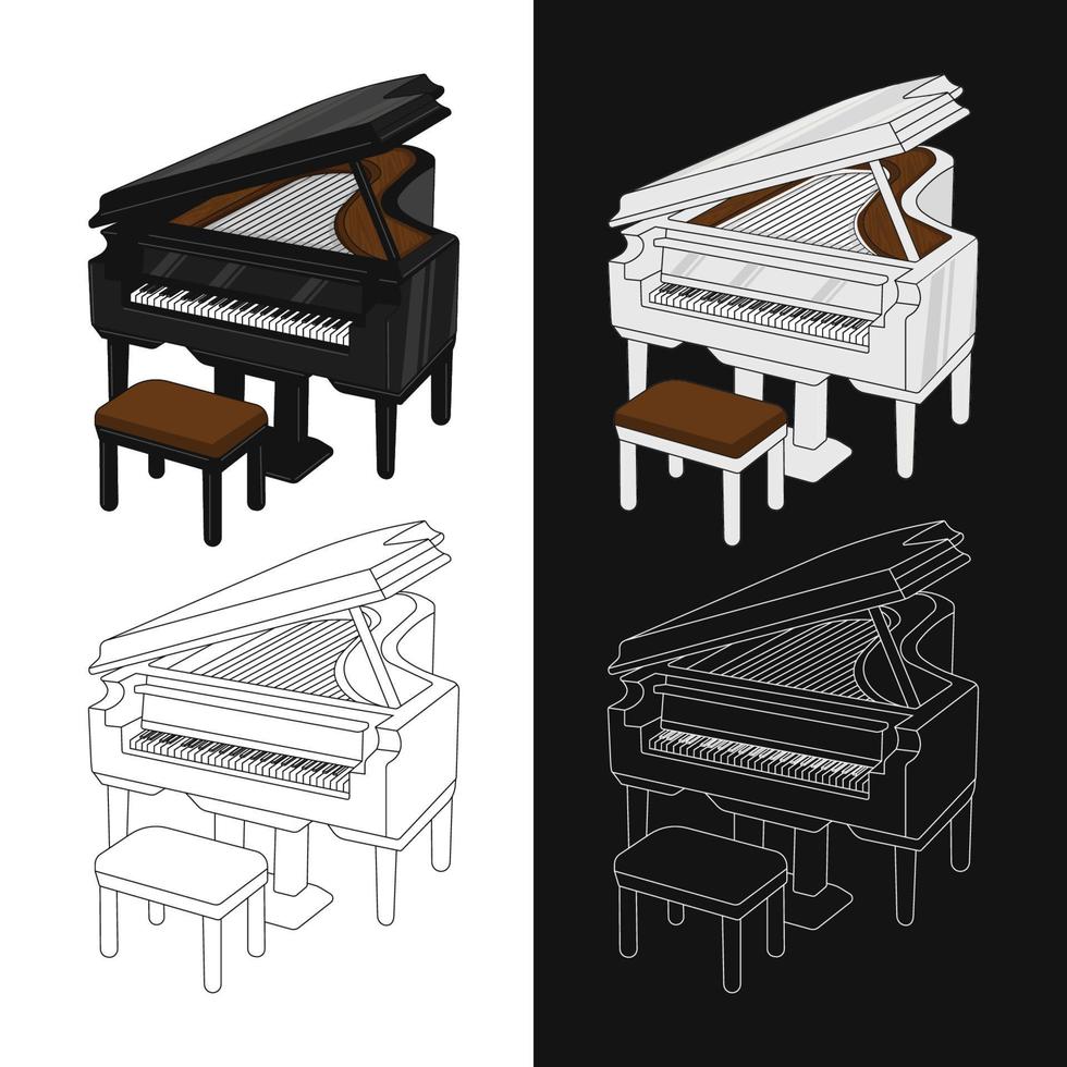 illustrazione vettoriale di pianoforte