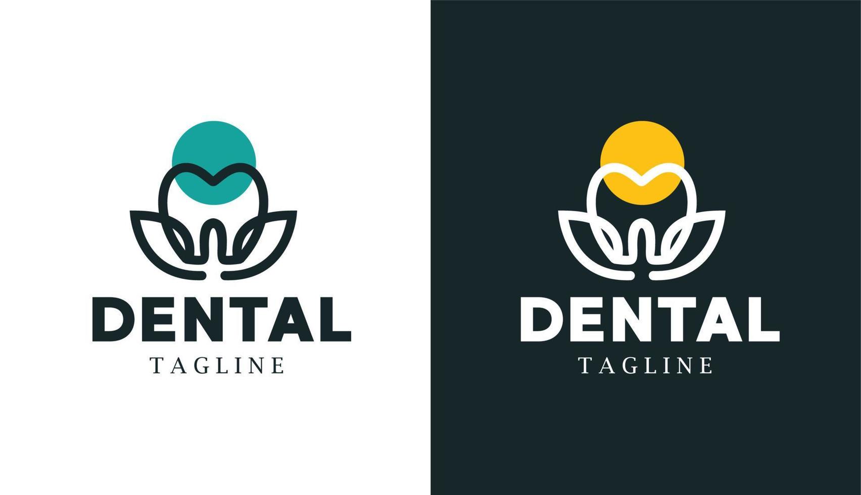 logo monoline di natura dentale per clinica e azienda del marchio vettore