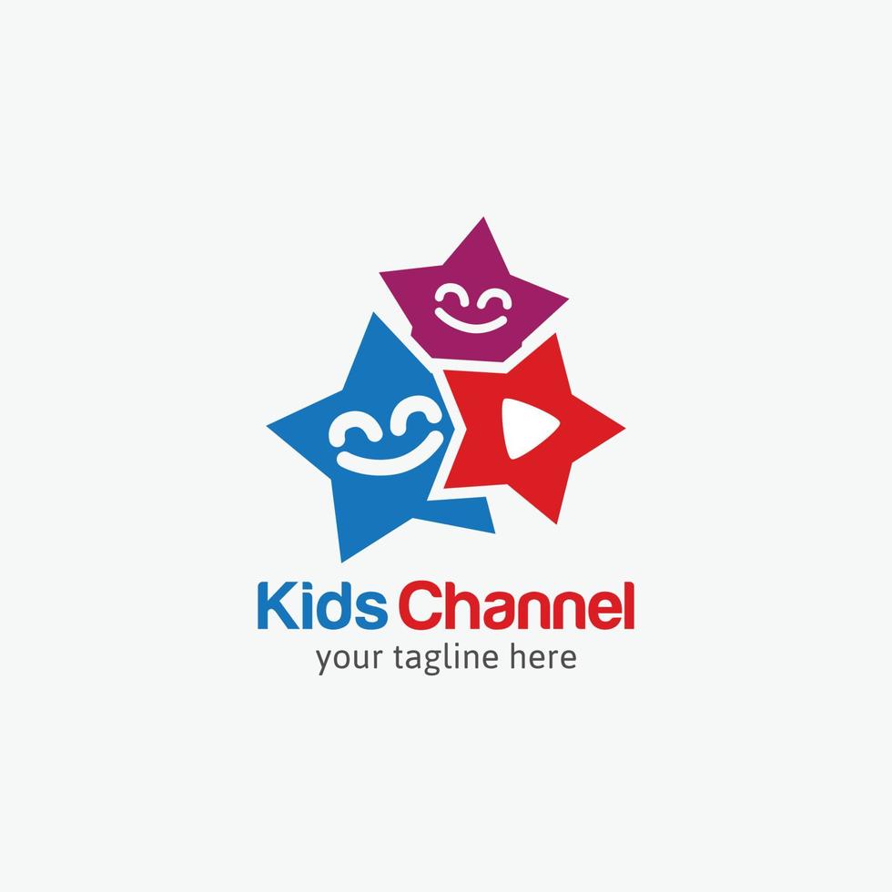 illustrazione del disegno vettoriale del logo del canale per bambini