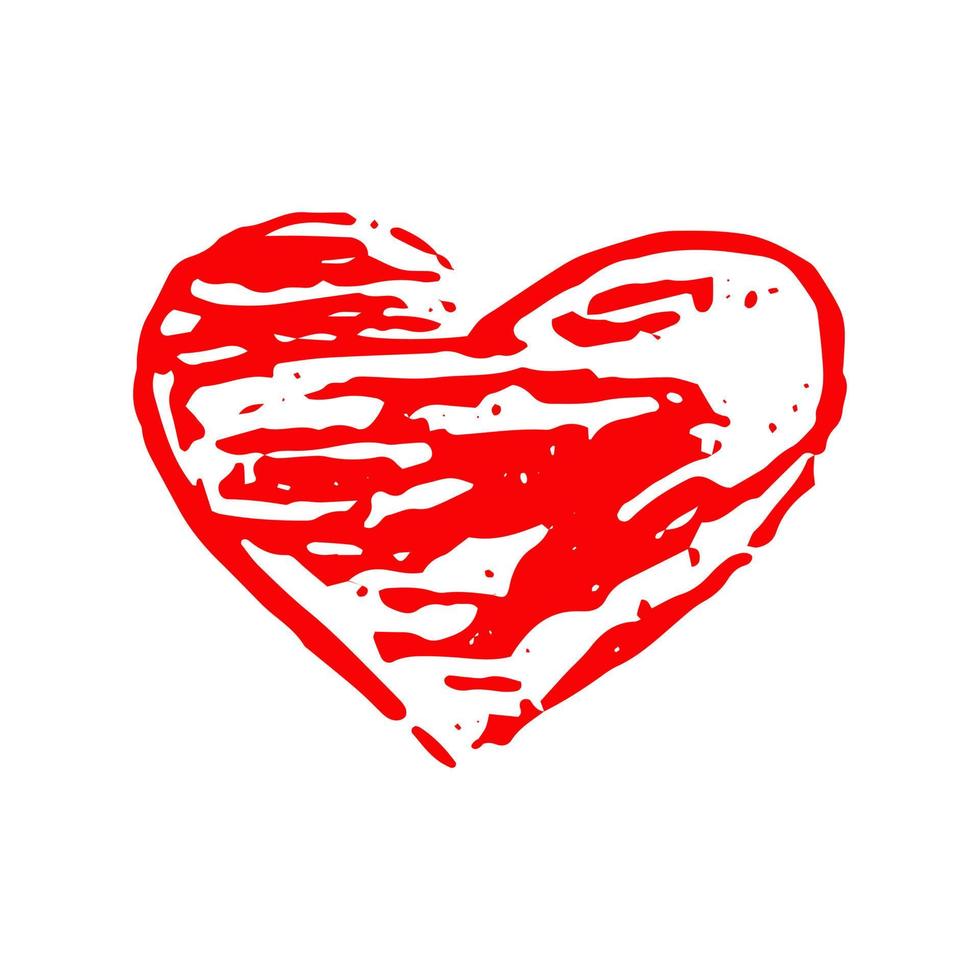 doodle disegnato a mano del cuore. vettore, minimalismo, icona, adesivo, arredamento amore San Valentino rosso vettore