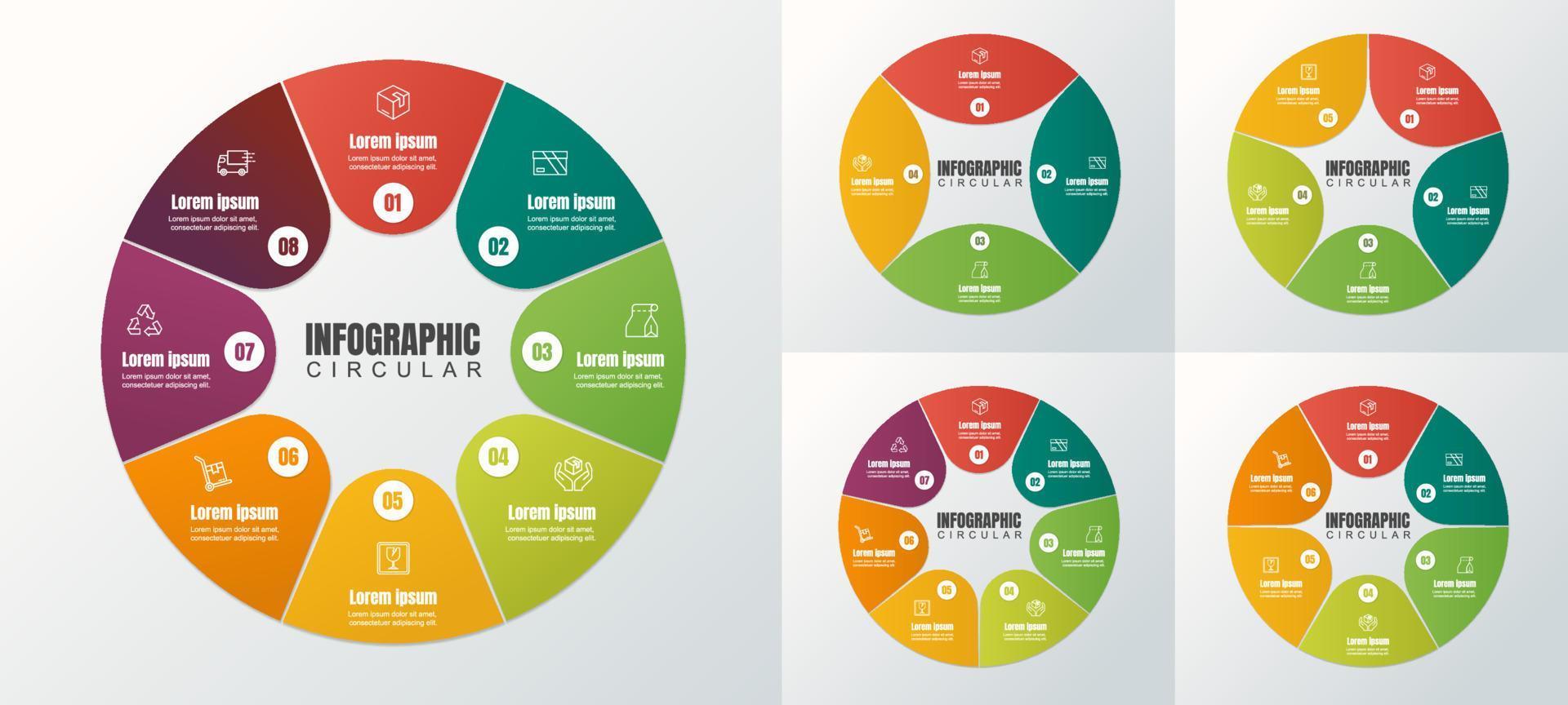 infografica gradiente grafico diagramma circolare vettore