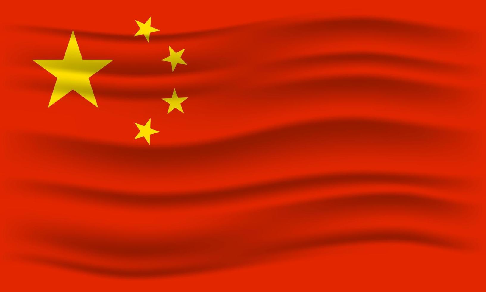 illustrazione di sventolare la bandiera della Cina. illustrazione vettoriale. vettore