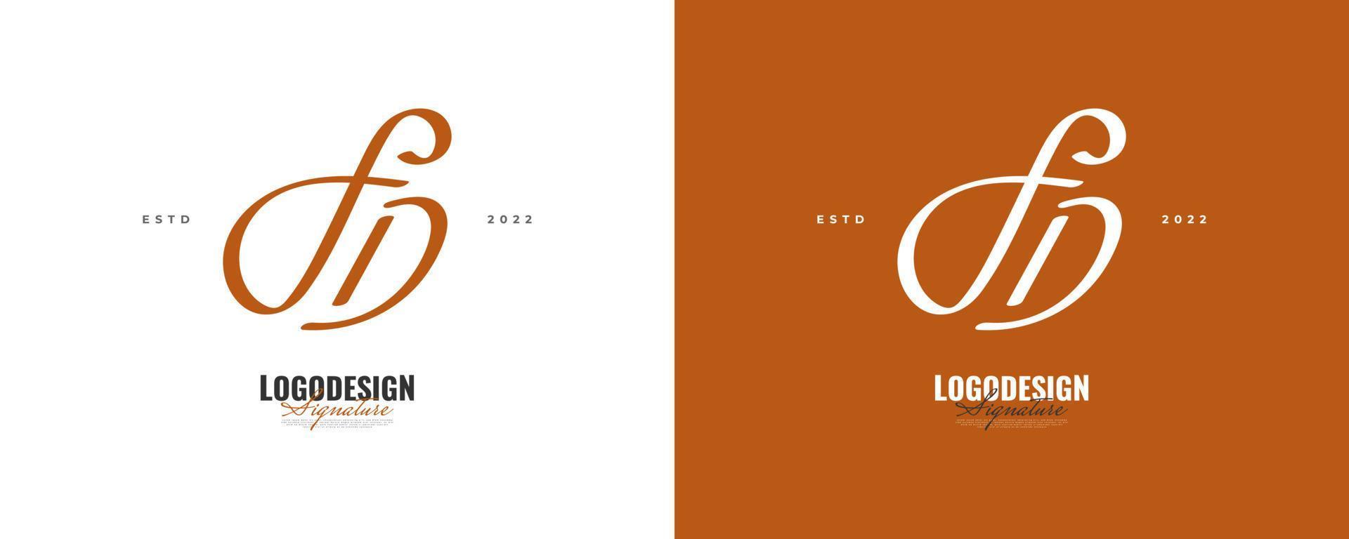 design del logo iniziale f e d con uno stile di scrittura elegante e minimalista. logo o simbolo della firma fd per matrimonio, moda, gioielli, boutique e identità aziendale vettore