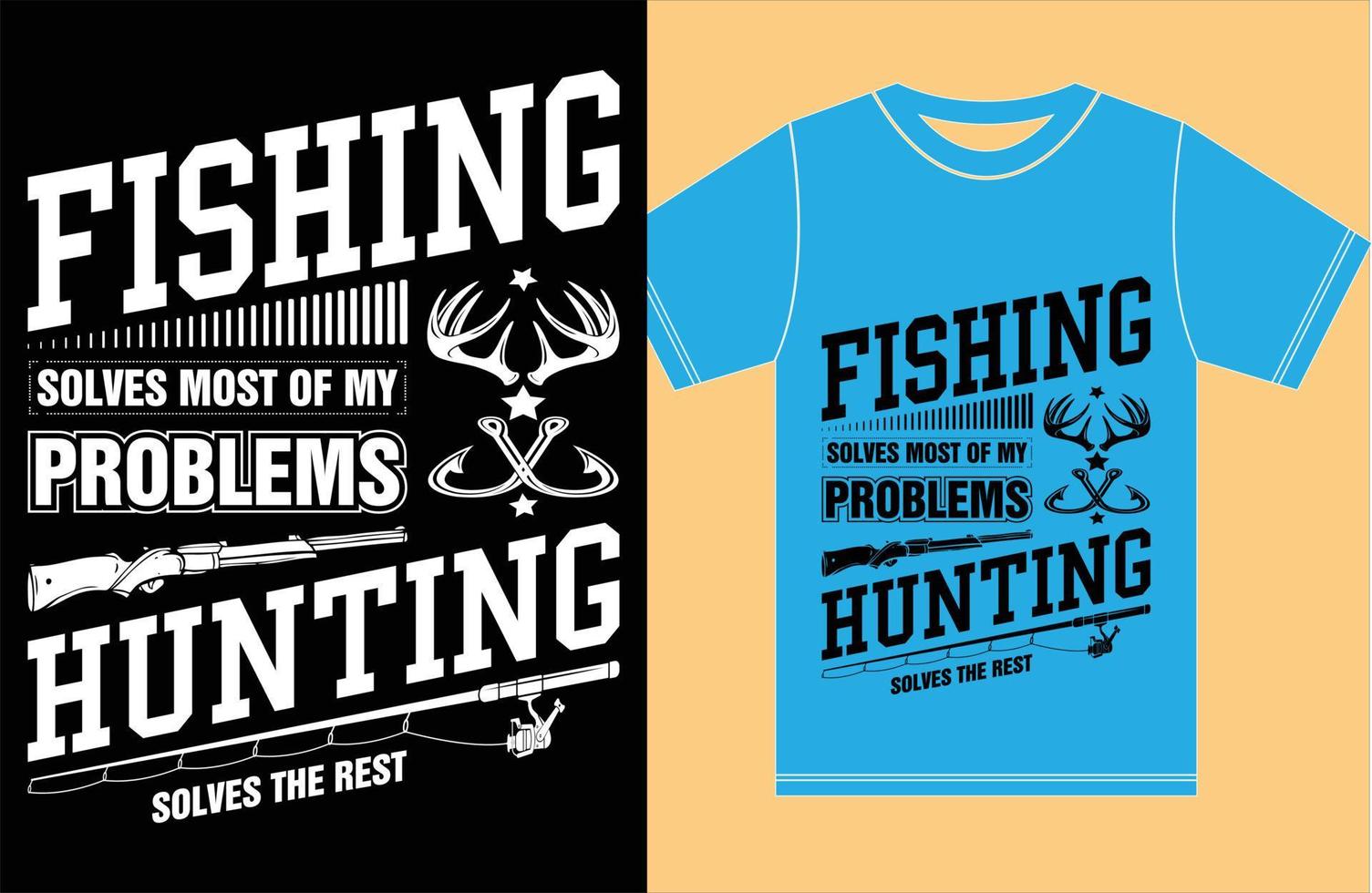 design di t-shirt da pesca e caccia. vettore