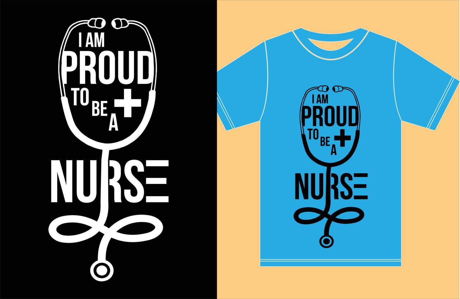 disegno della maglietta dell'infermiera. sono orgoglioso di essere un'infermiera. vettore