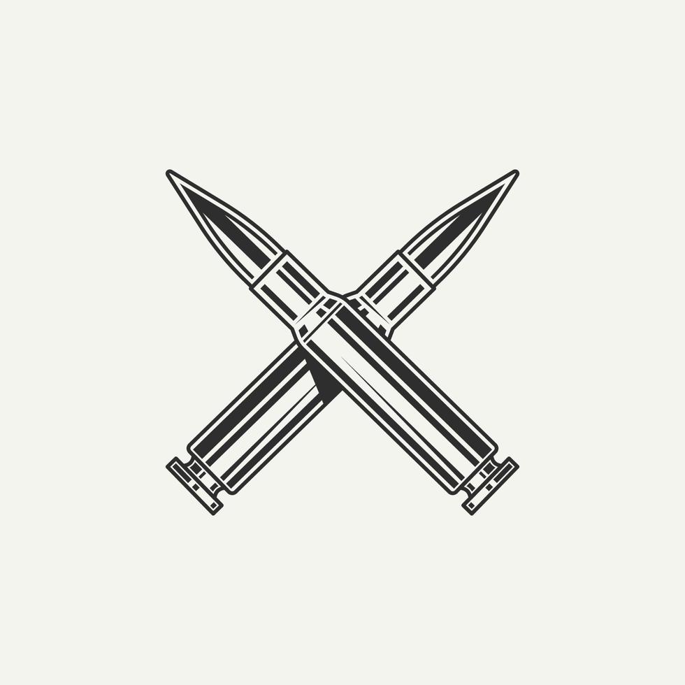 proiettile munizioni vintage logo icona risorsa grafica vettore