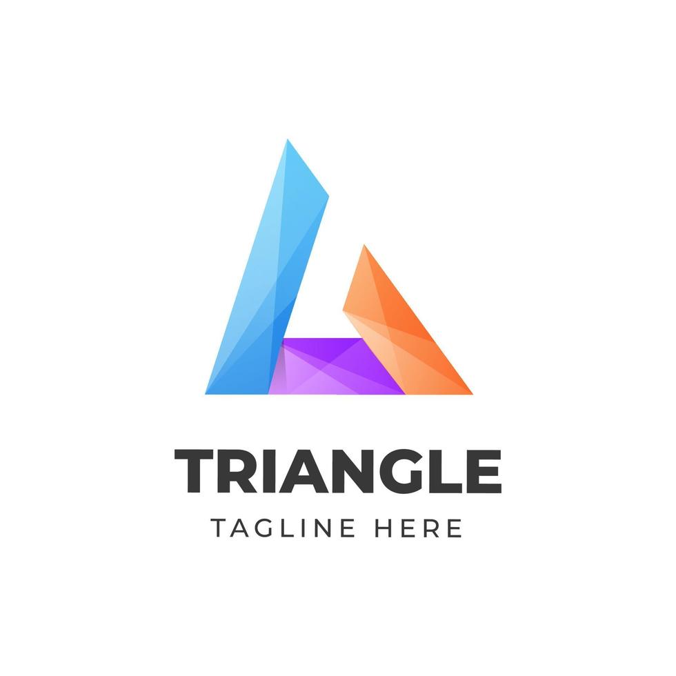 lettera un vettore di progettazione di logo colorato moderno a forma di triangolo