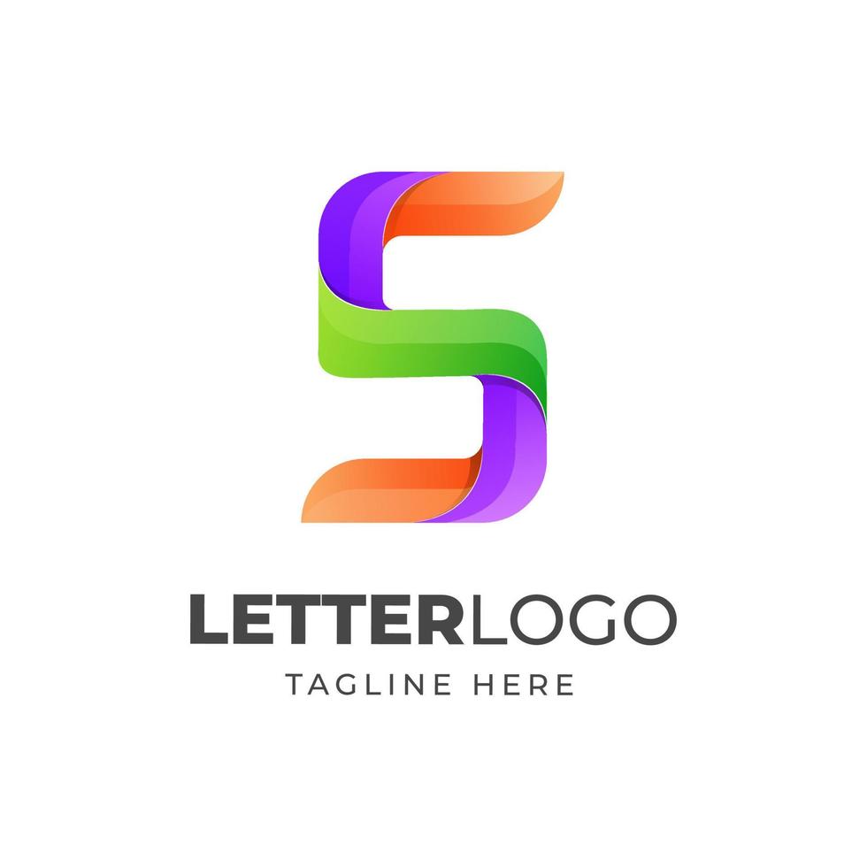 lettera o forma quadrata moderno logo colorato design vettoriale