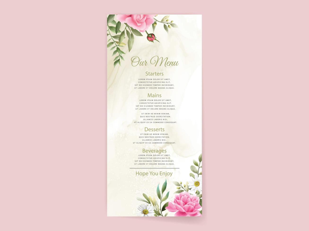 modello di carta di invito matrimonio floreale elegante vettore