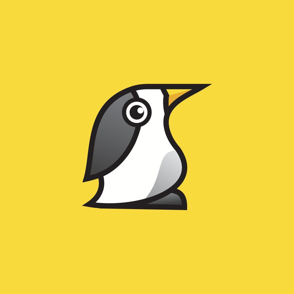 ispirazione per il design del logo del pinguino del bambino. in uno stile piatto e vettore moderno