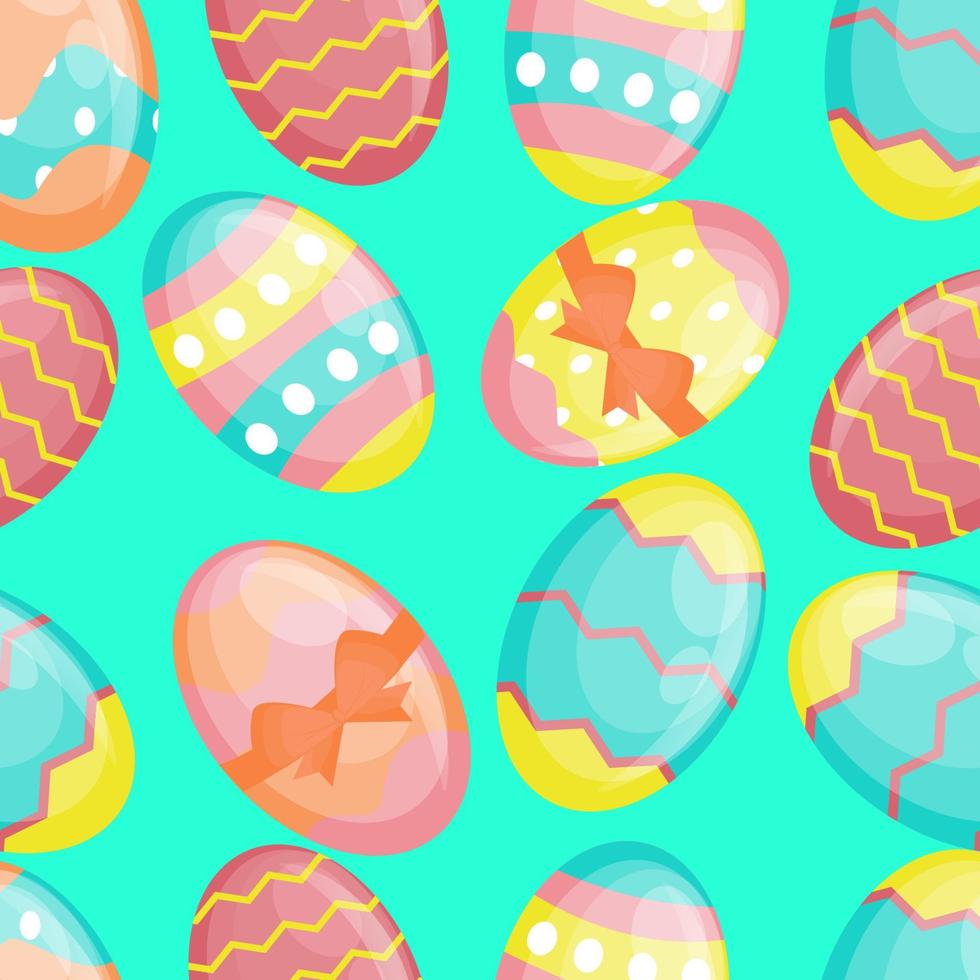 le uova di Pasqua di vario colore progettano il modello senza cuciture vettore