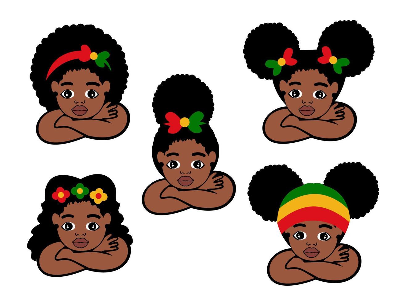 bambini che sbirciano ragazze afro illustrazione vettoriale peekaboo